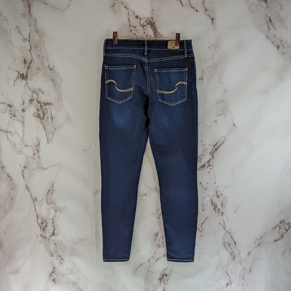 Levis Jeans Womens 28 X 27 Mid Rise Skinny Crop Short Dark Wash Gold Denim